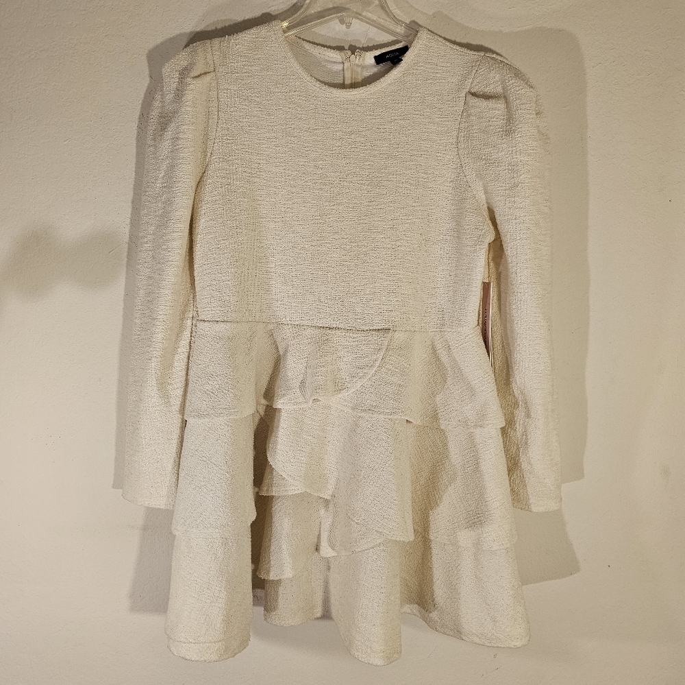 Aqua Cream Textured Dress NWT